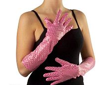 Перчатки с блестками ассорти, без размера