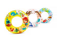 Надувной круг INTEX "Прозрачное кольцо" 61см, 6-10 лет, 3 вида, уп.36