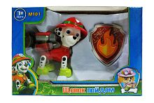 Щенячий патруль Маршал с открывающимся рюкзаком и нагрудный значок, 8*9 см