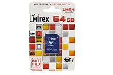 Карта памяти MIREX SDXC UHS-I 64Gb Class 10 для записи RAW и Full HD 104Мб/с-45Мб/с
