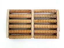 Массажер для ног деревянный, 12 роликов (2 ряда по 6 штук)  