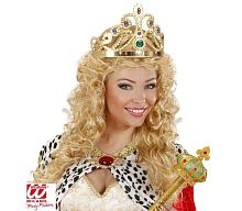 Корона Королева золото с камнями 45503, пластиковая, без размера