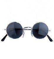 Очки Хиппи черные 6724L, металл, пластмасса, стекло, размер оправы 12 см