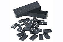 Настольная игра Домино, 28 костяшек, в черной пластмассовой коробке, от 7 лет