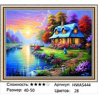 Алмазная мозаика Painting Diamond HWA5444, холст на подрамнике, круглые стразы, 40x50 см 