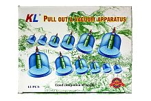 Вакуумные банки для массажа, набор 12 штук с насосом и шлангом-удлинителем