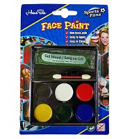 Набор Грим с гель-блестками FACE PAINT, 6 цветов, аппликатор в комплекте,14x21 см