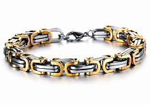 Браслет STEEL RAGE, хирургическая сталь, длина 23 см, карабин, золотой, серебристый