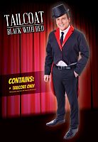 Фрак черный с красным воротником и подкладом AC524, полиэстер, размер 46-48