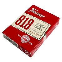 Карты для покера Fournier 818 JUMBO INDEX Red с пластиковым покрытием, красные, 54 штуки 