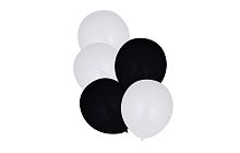Шары воздушные 18" FNtastic Гигант черно-белые, 5 шт/уп