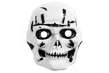 Маска Череп пластмассовая 2663T, бело-черная, без размера