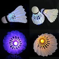 Набор светящихся воланчиков для игры в бадминтон "Ночной бадминтон", 3 штуки в упаковке