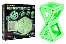 Магнитный конструктор Kribly Boo флуоресцентный (треуголники и квадраты) 14 деталей