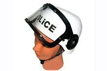 Каска полицейского с защитным стеклом белая, пластмассовая, размер 52-54