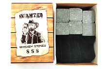 Камни для виски Whiskey Stones WANTED, 6 штук + мешочек