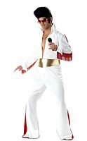 Костюм Элвиса (Комбинезон, пояс на завязках), белый, красный, золотой, размер 44-48
