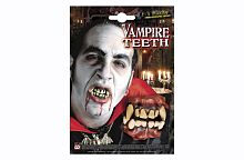 Зубы ужасные "Вампир" Vampire Teeth (зубы вампира) 4094F, красный, бежевый латекс, размер 7*4*2 см