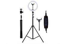 Лампа светодиодная - кольцо Ø 26 см на штативе RING FILL LIGHT, держатель телефона, питание USB 