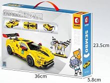 Конструктор SEMBO BLOCK "FAMOUS CAR спортивная машина Chevrolet C8r Championship" 607326, 340 дет