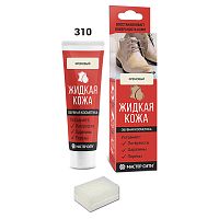 Жидкая кожа "Мастер сити ОК" для ремонта кожи 310 КРЕМОВЫЙ, туба 30 мл (красная коробка) со спонжем