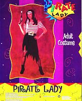 Костюм Пиратки взрослый (платье, повязка на голову), полиэстер, размер 44-46