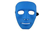 Маска Кабуки - Лицо Синее, пластиковая, на резинке, без размера