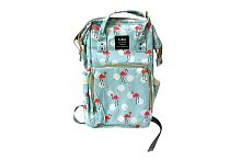 Сумка-рюкзак для мамы MUMMY BAG FLAMINGO Фламинго, цвет голубой