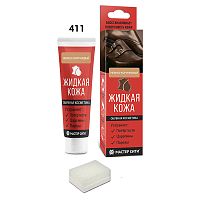 Жидкая кожа "Мастер сити ОК" для ремонта кожи 411 НЕЖНО-КОРИЧНЕВЫЙ, туба 30 мл (красная коробка) со 