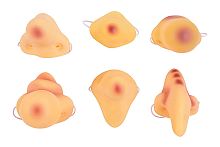 Нос накладной виниловый 6 видов MD056, телесный латекс, размер 15*15 см, 1 штука