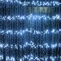 Гирлянда светодиодная "ШТОРА" БЕЛАЯ ХОЛОДНАЯ, размер 3х2 м, 192 ламп