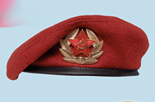 Берет краповый бордовый с кокардой ВС, размер 56