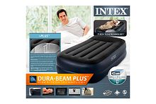 Надувная кровать INTEX 99х191х42см с подголовником, встр.нас. 220В, до 136кг, уп.3