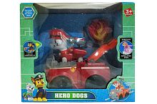 Щенячий патруль Герой + Машина МАРШАЛ, пластик, 2 ААА, свет, звук