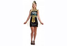 Костюм Египетское платье блестящее (платье, головной убор), черный с золотом полиэстер, размер 44-46