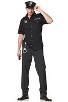 Костюм Полицейского (рубашка, брюки, кепка, ремень) черный FZ1058, размер 46-48