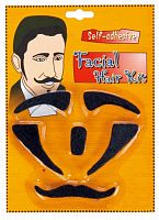 Растительность на лицо (брови, бакенбарды, усы) черные, синтетическое волокно, размер 26*18 см