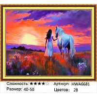 Алмазная мозаика Painting Diamond HWA6681, холст на подрамнике, круглые стразы, 40x50 см