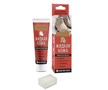 Жидкая кожа "Мастер сити ОК" для ремонта кожи 311 ТЕМНО-БЕЖЕВЫЙ, туба 30 мл (красная коробка) спонж