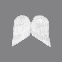 Крылья перьевые белые 4940, (перья, картон, резинка), размер 60х50 см