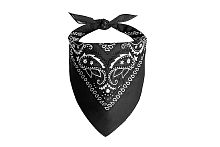 Бандана Ковбойская (платок) 8497B, черного цвета, хлопок, размер 55*55 см