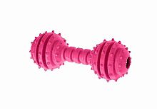 Игрушка для животных Погремушка-Грызюка, розовая гантелька, 12х4.5 см