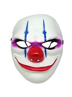 Маска Чейнса из Pay Day2 (клоун) белая пластмассовая, размер 23*27 см