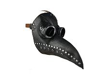 Маска Чумной Доктор из фильма "Майор Гром", черный латекс, пластмасса, ткань полиэстер