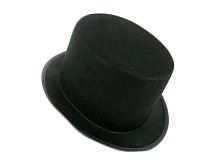 Цилиндр черный фетровый 2 без ленты, высота 15 см, размер 56