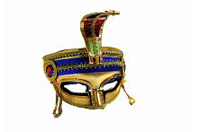 Маска Фараона (полумаска) золотая 07789, полиэстер, размер взрослый