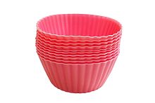 Формы силиконовые для выпечки КЕКСОВ, круглые, для духовки, 10 шт/уп