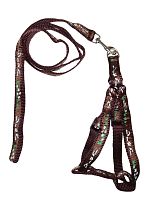 Поводок со шлейкой для кошек и собак PET SUPPLIES 6392, размер 20 мм х 120см, шлейка 44-56 см