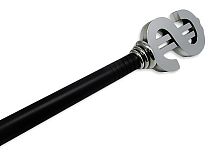 Трость Доллар серебряный, черная пластиковая, длина 70 см