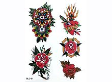 Татуировки Хэллоуин BLC-01, 5 штук на блистере, размер листа 15*11 см 